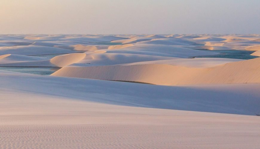 field of white sand